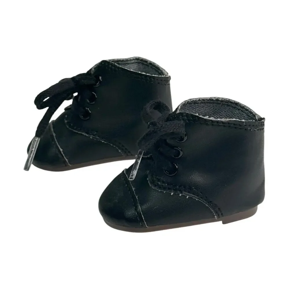 American Girl Addy Boots Meet Outfit Accessory Black Doll Shoes Lace Up Kirsten
